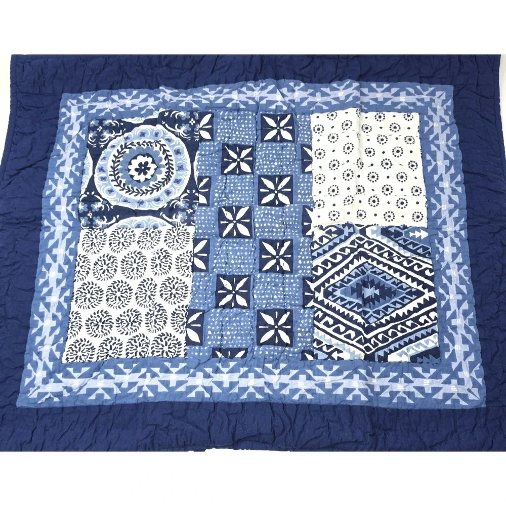 Company Store Geo Blockprint Standard Quilted Sham 27 In X 21 In NWT‎